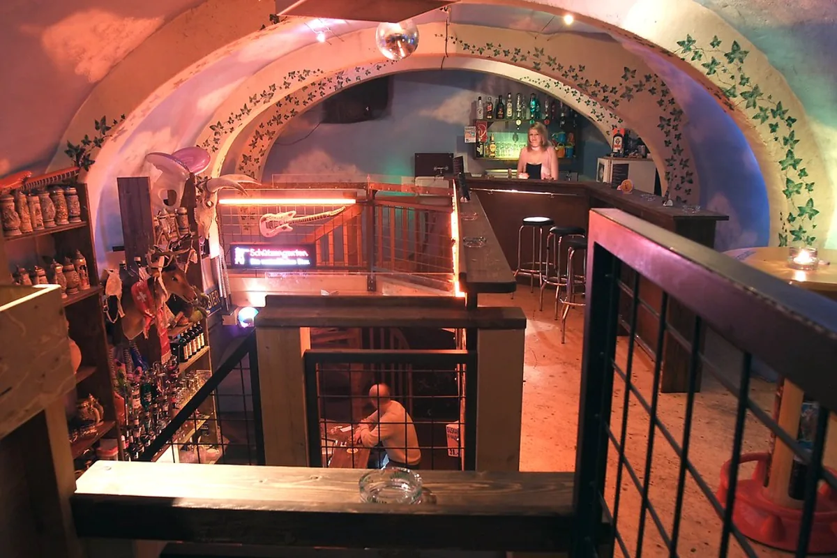 Vaulted cellar bar interior