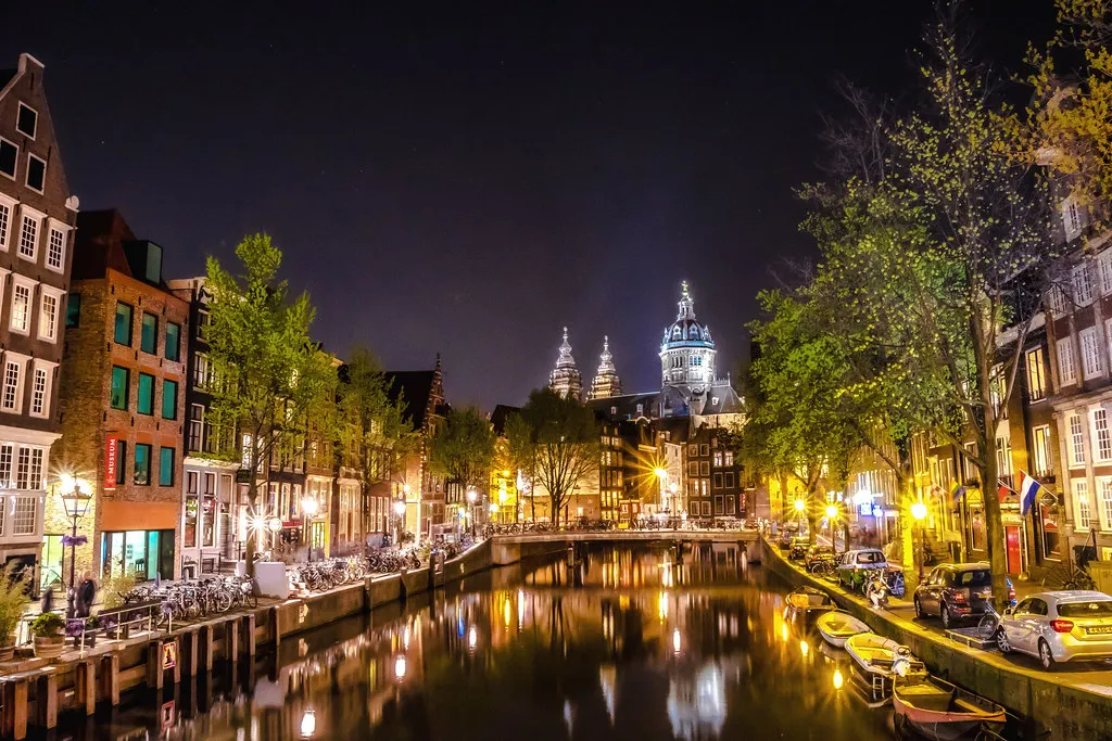 Cruise Amsterdam's Canals After Dark in Netherlands